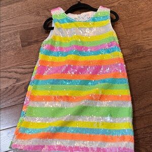 Lola + The Boys Multicolor Sequin Striped Dress